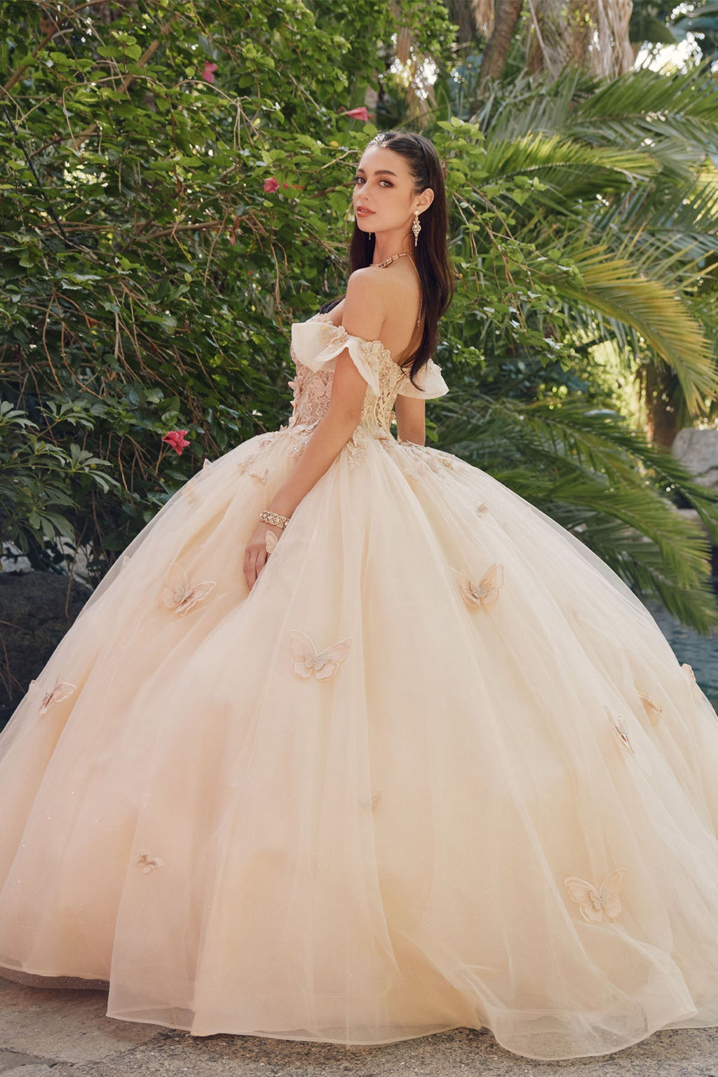 Embellished Lace Applique Tulle Ball Gown Quinceañera Princess JTJT1448J