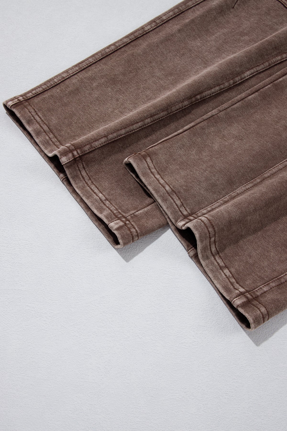 Carbon Grey Mineral Wash Seam Detail Elastic Waist Barrel Pants