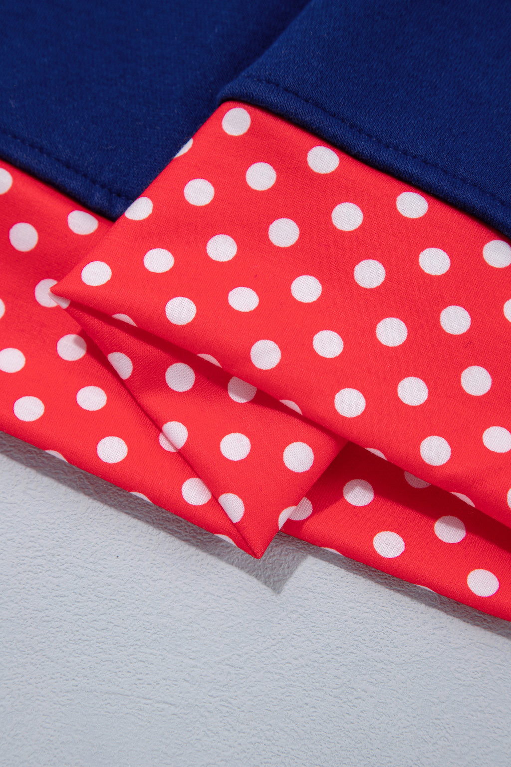 Fiery Red Polka Dot Letter Print Contrast Trim Mock Neck Sweatshirt