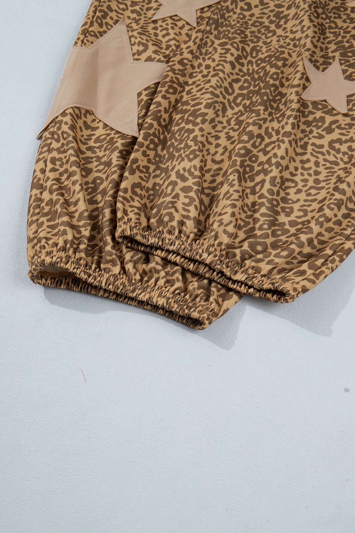 Khaki Plus Size Leopard Print Jogger Pants