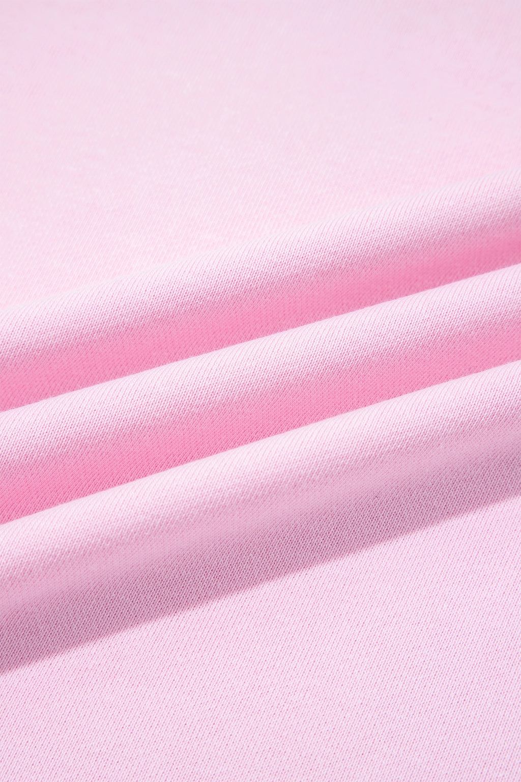 Pink Colorblock Trim Crewneck Long Sleeve Pullover Sweatshirt