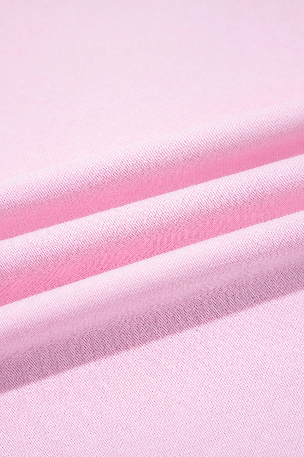 Pink Colorblock Trim Crewneck Long Sleeve Pullover Sweatshirt