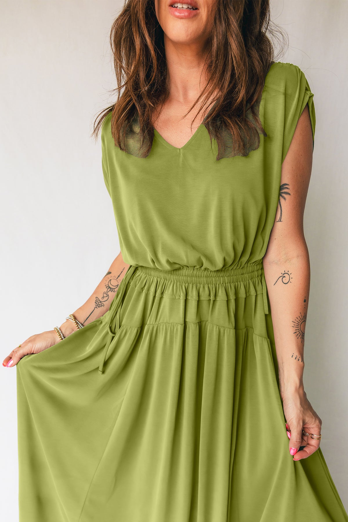 Fern Green Solid Versatile Maxi Dress