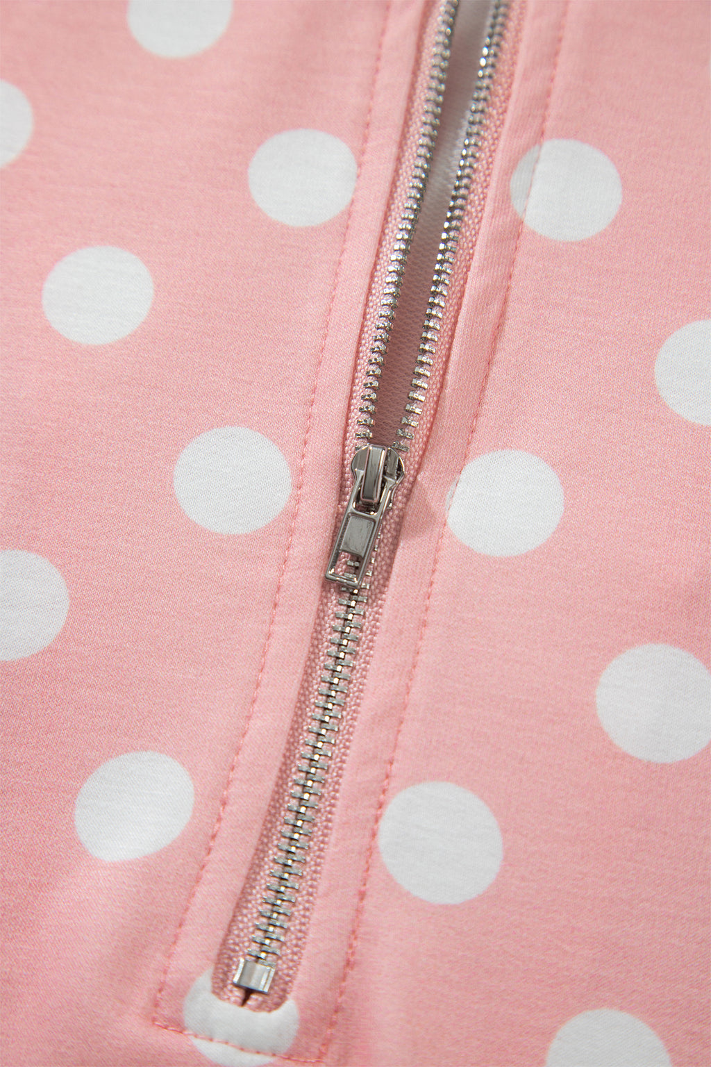 Pink Polka Dot Hooded Long Sleeve Top Casual Mini Skort Set