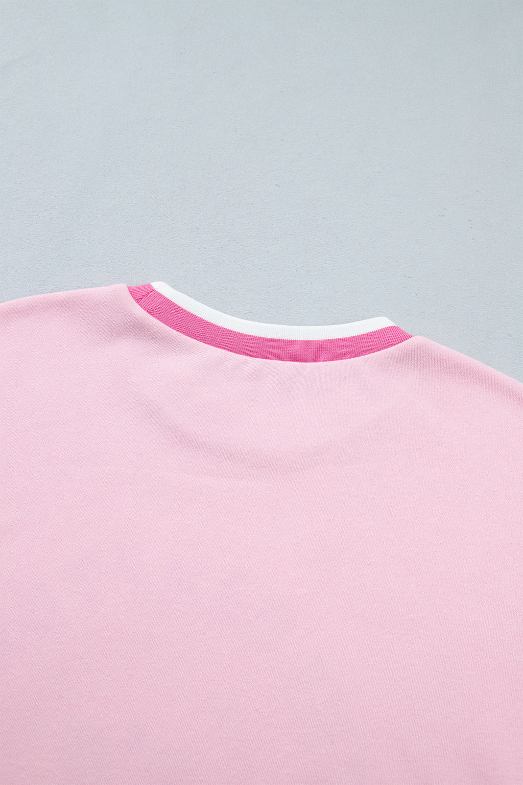 Pink Embroidered Tennis Pullover Sweatshirt