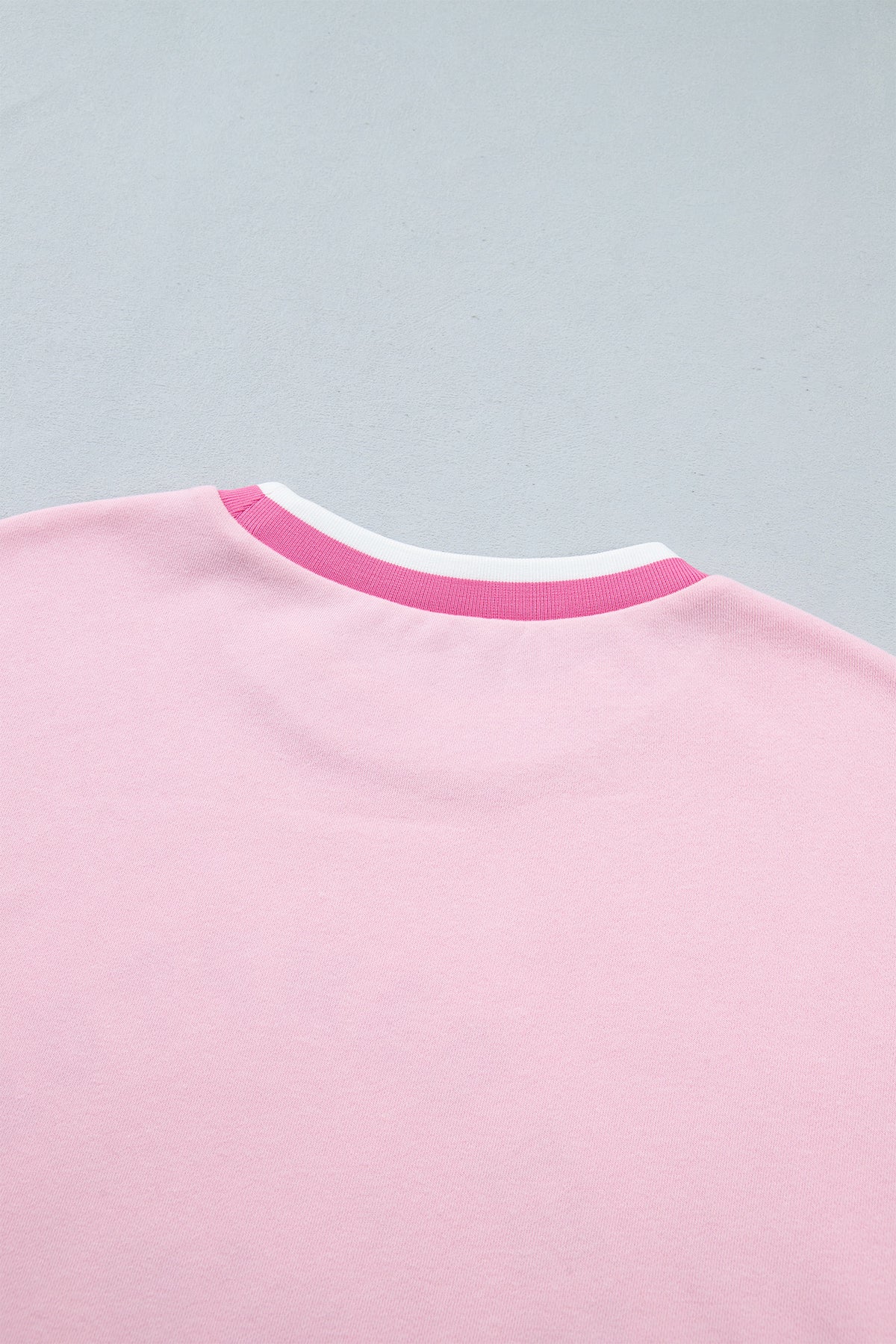 Pink Embroidered Tennis Pullover Sweatshirt