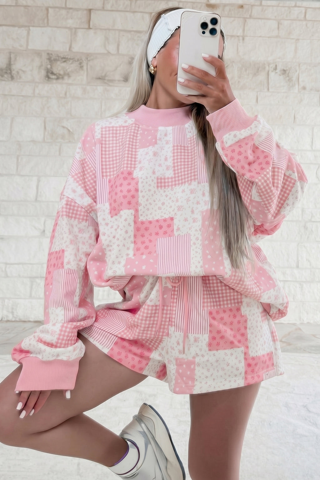 Sky Blue Floral Print Shorts Set