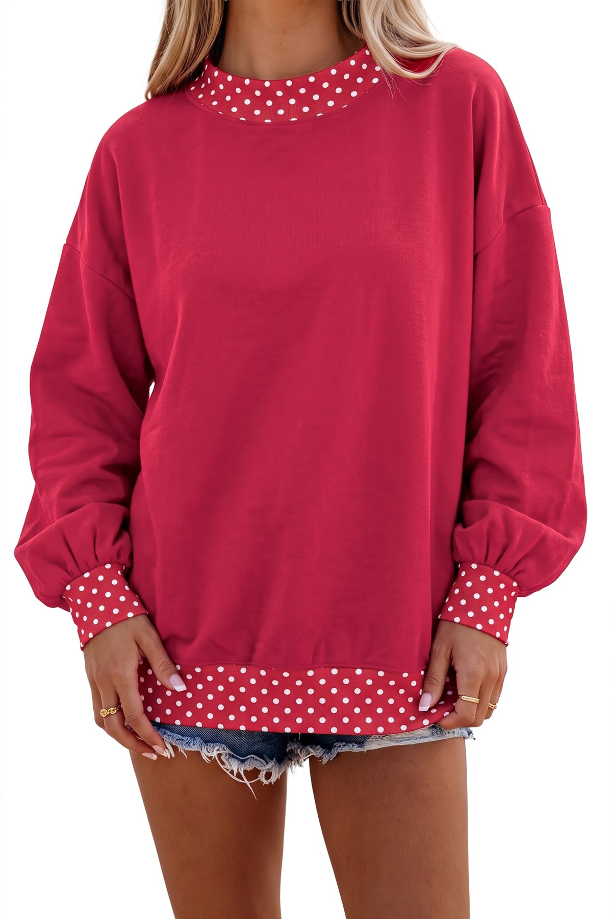 Pink Polka Dot Sweatshirt