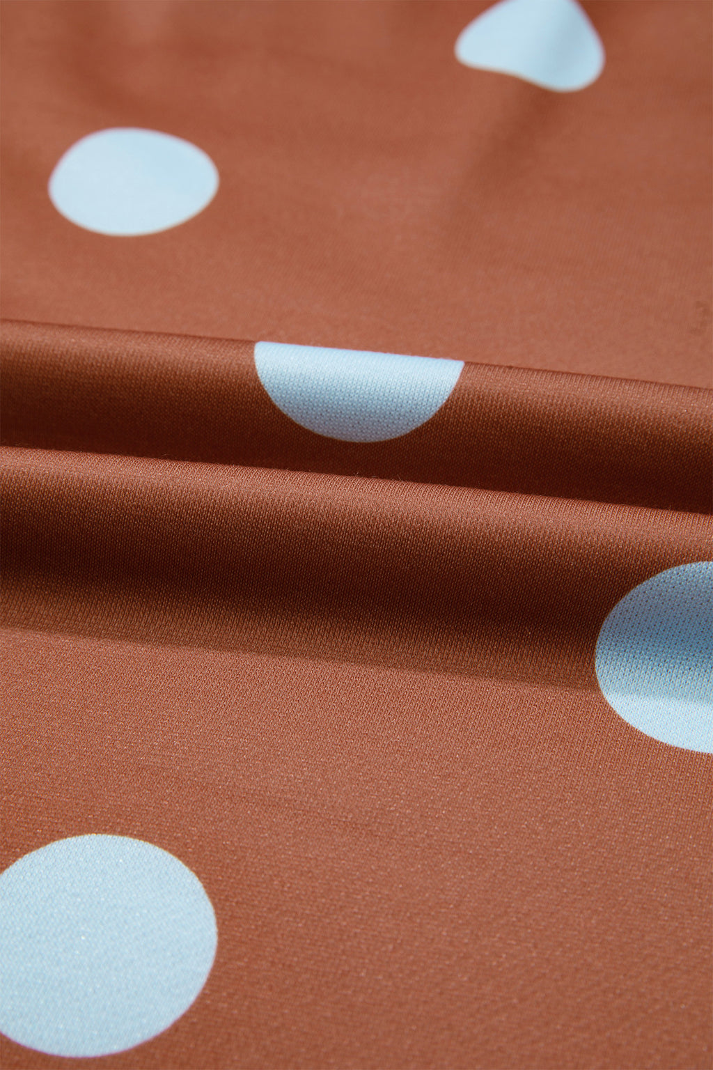Red Polka Dot Print Contrast Detail Oversized Tunic Sweatshirt