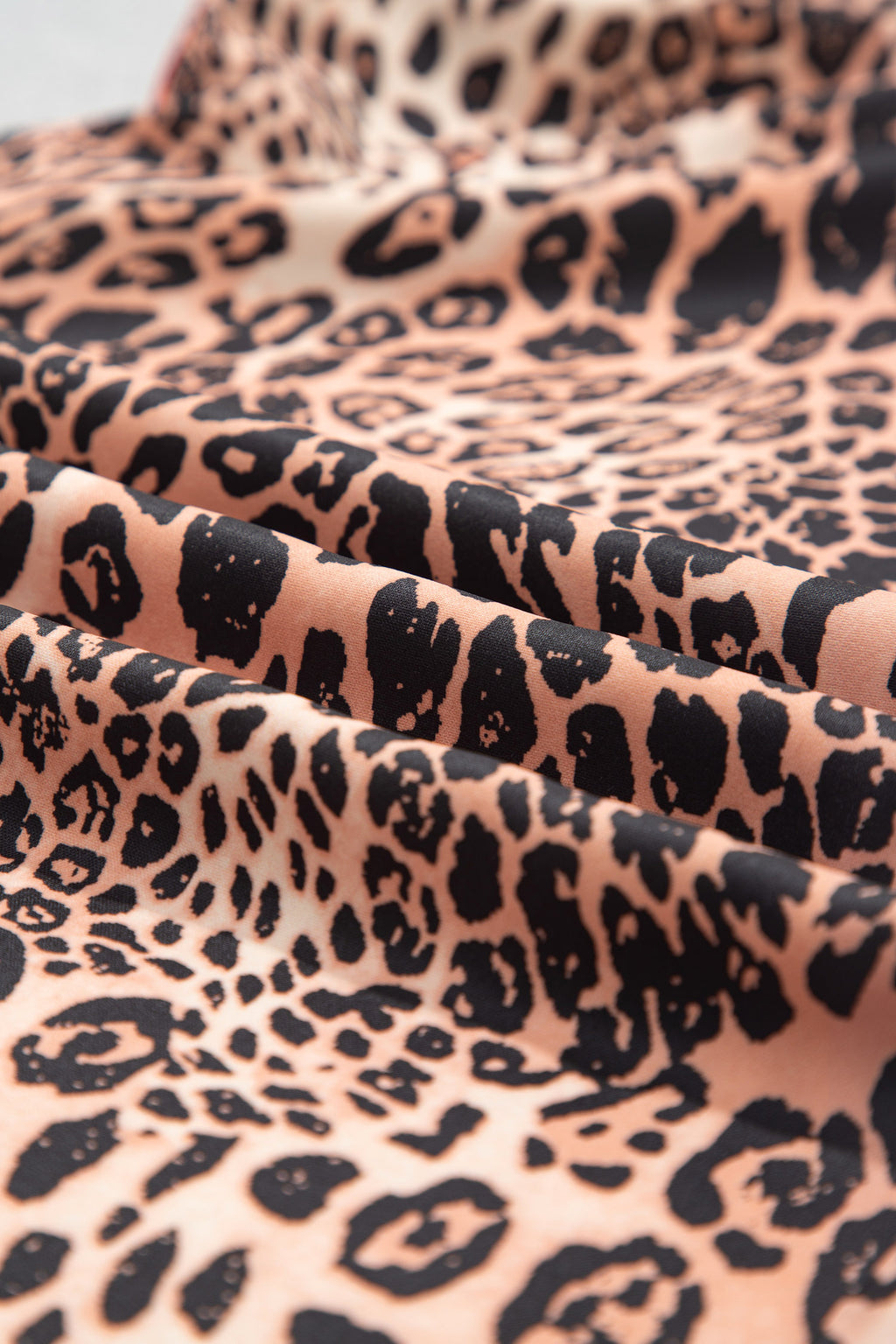 Khaki Leopard Print Colorblock Side Stripes Wide Leg Full Length Plus Size Pants