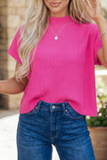 Bright Solid Color Knit Sweater