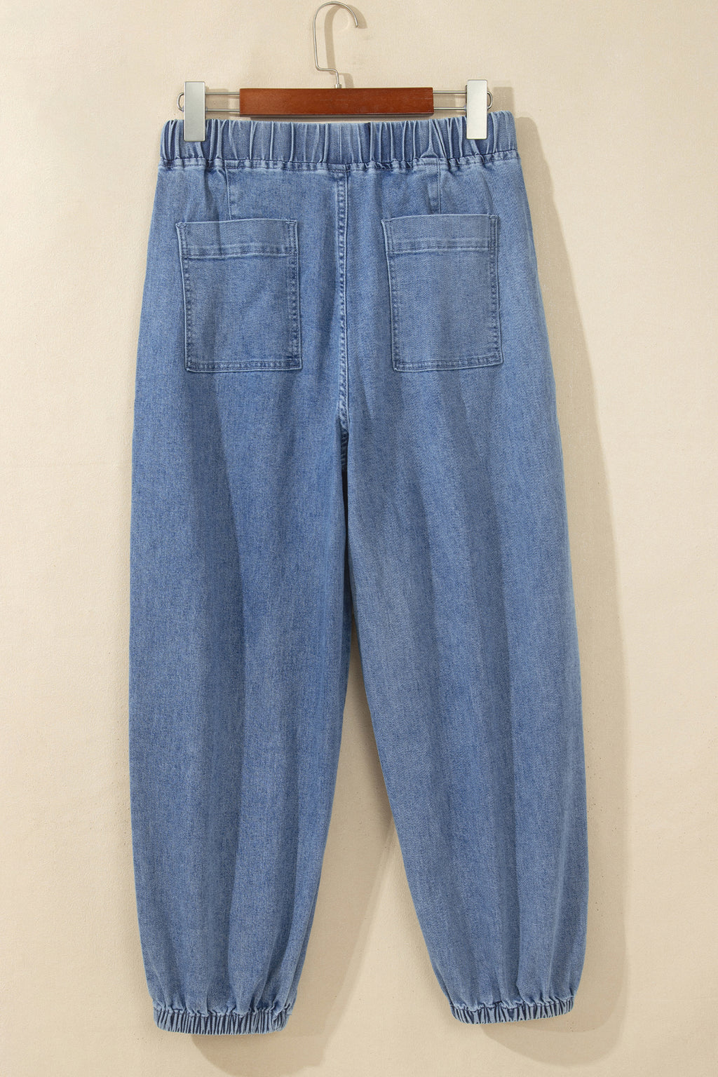 Dusk Blue Elastic Waist Harem Ankle Length Jeans
