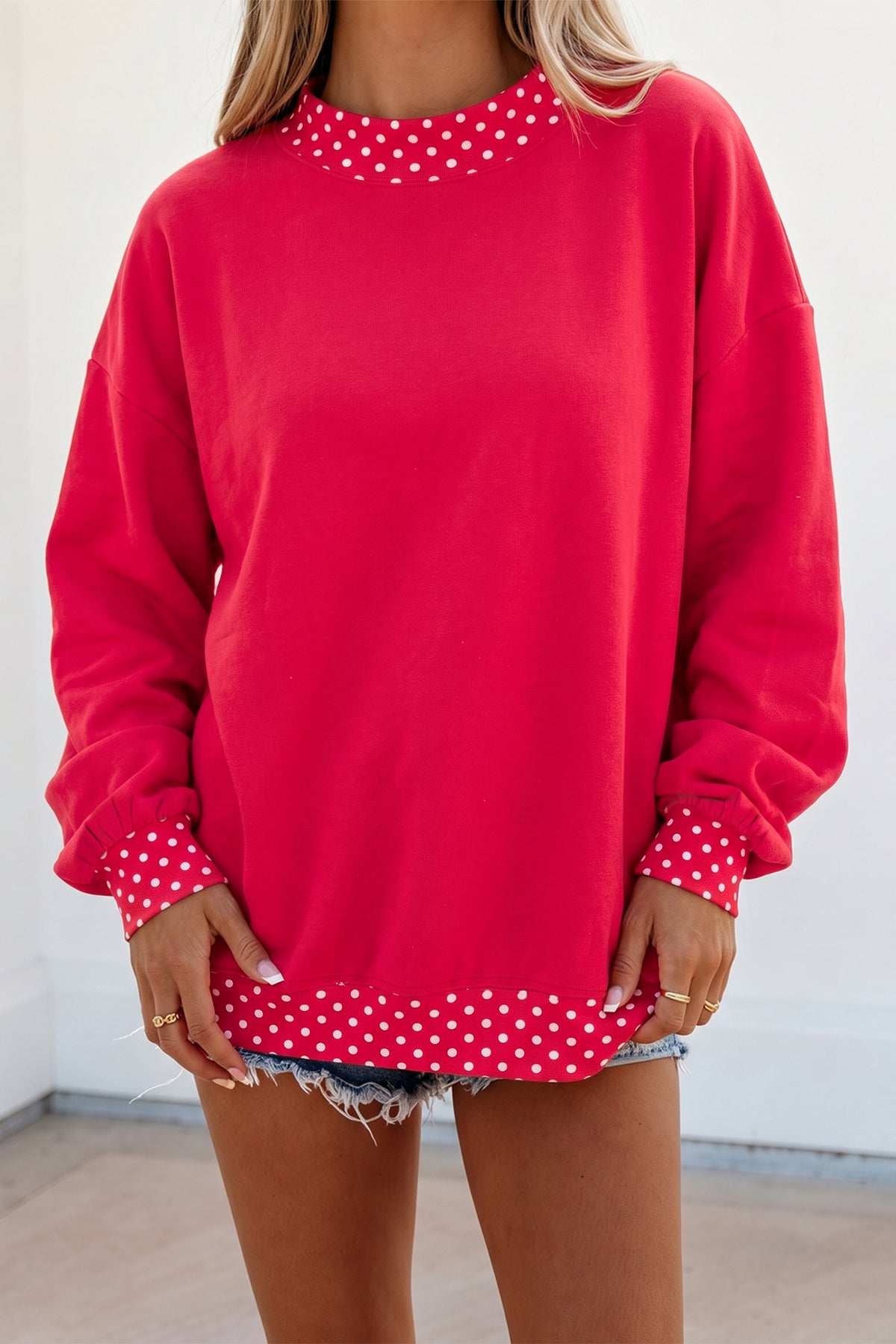 Pink Polka Dot Sweatshirt
