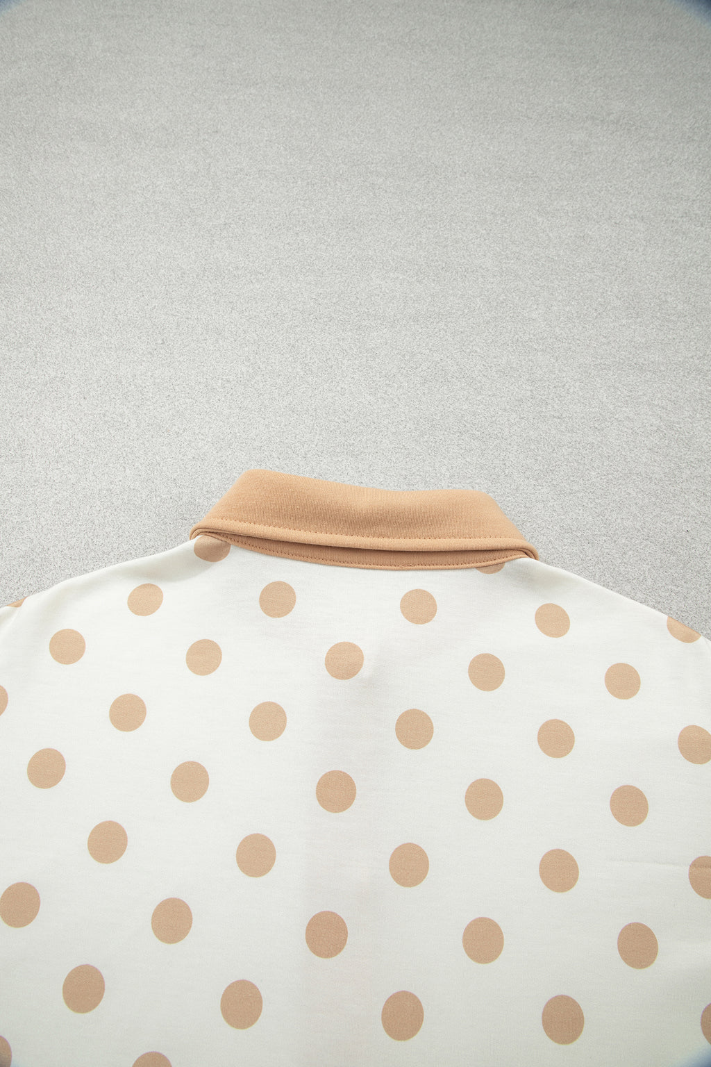Pink Polka Dot Drop Shoulder Polo Loose Pullover Patch Pocket Casual Shorts Set