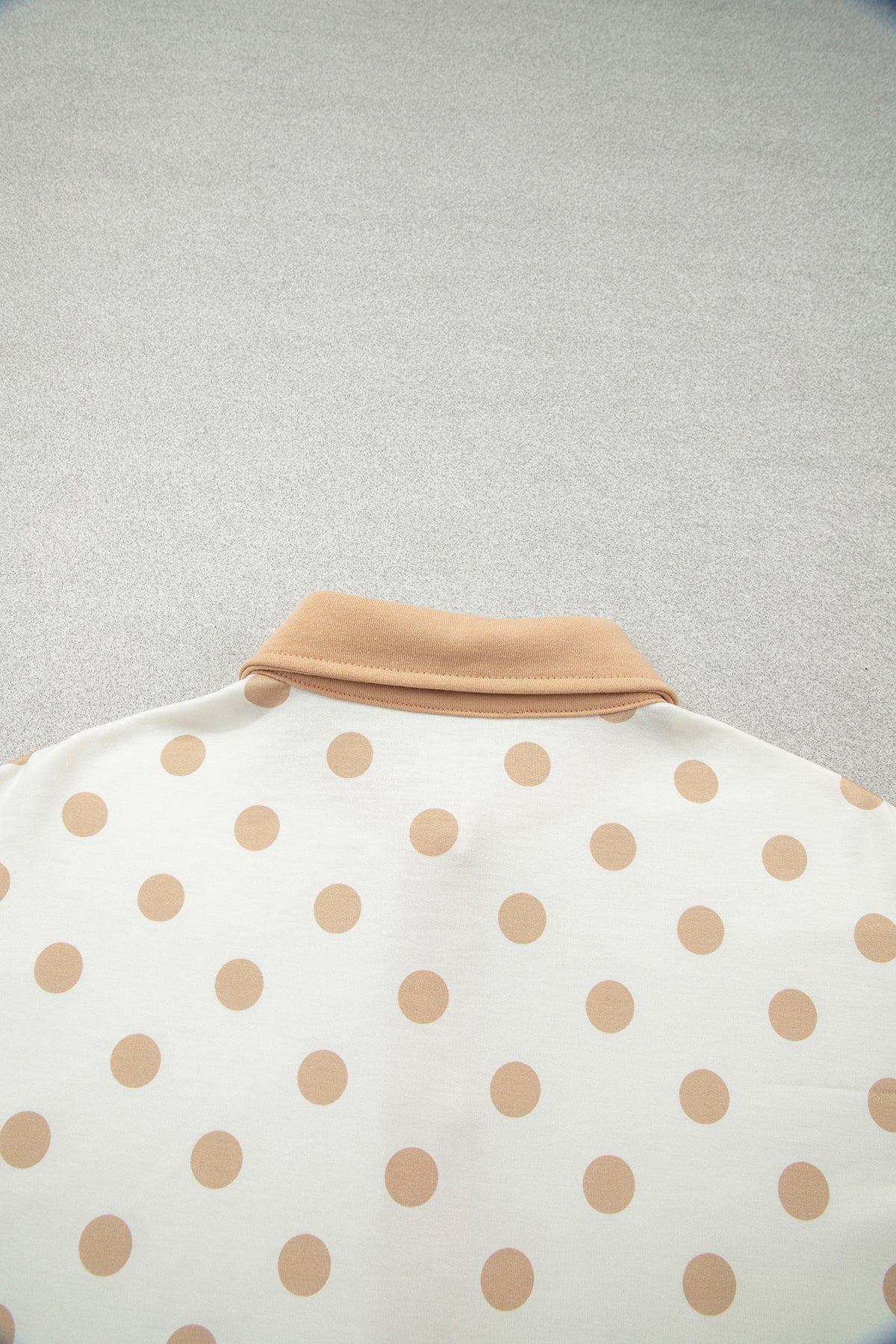 Pink Polka Dot Drop Shoulder Polo Loose Pullover Patch Pocket Casual Shorts Set