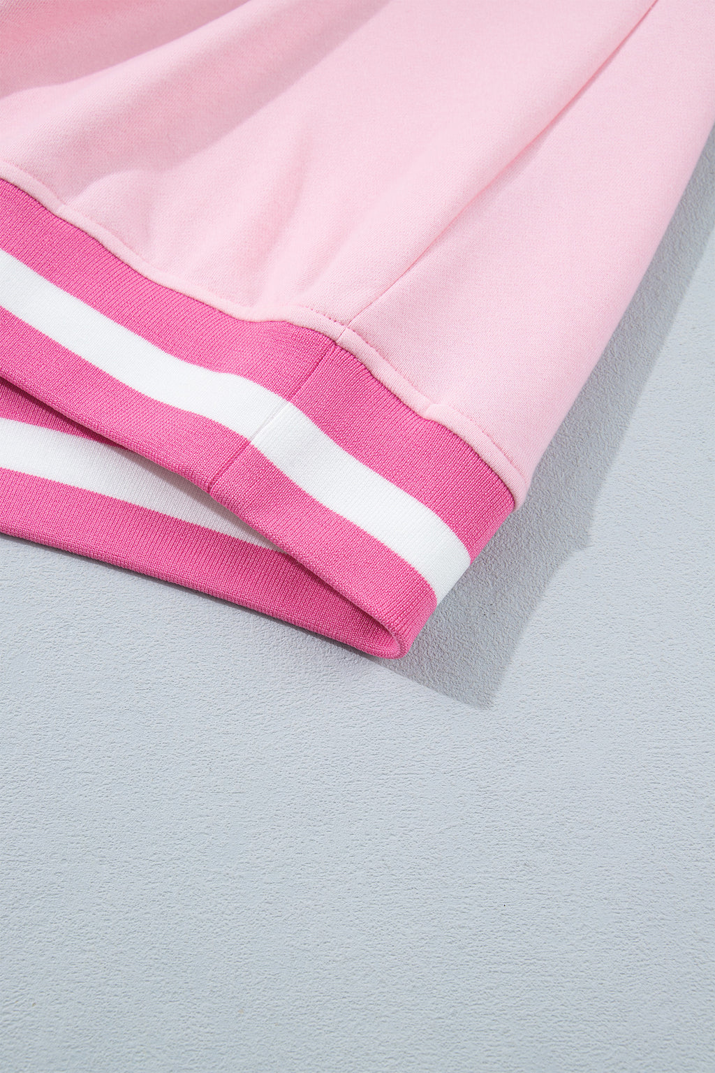 Pink Embroidered Tennis Pullover Sweatshirt