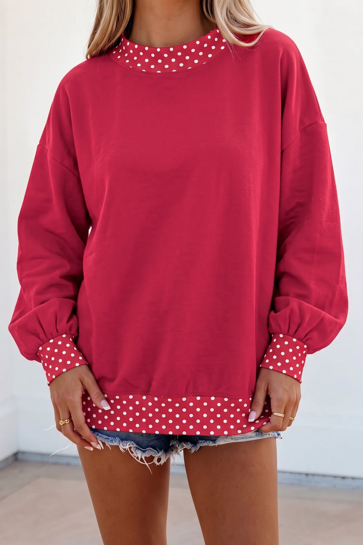 Pink Polka Dot Sweatshirt