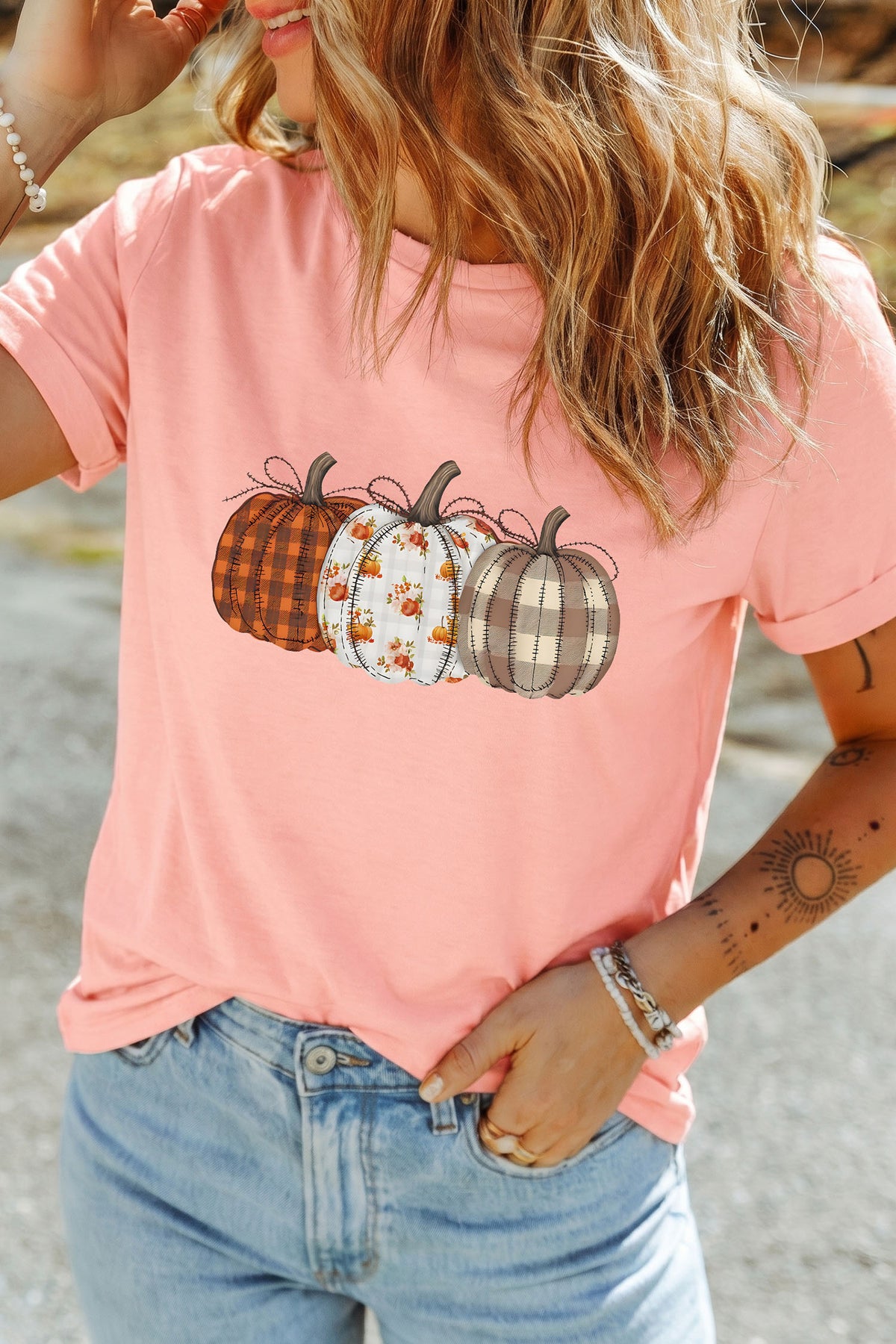 Pumpkin Print T Shirt