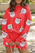 Sequin Christmas Santa Clause Shorts Set