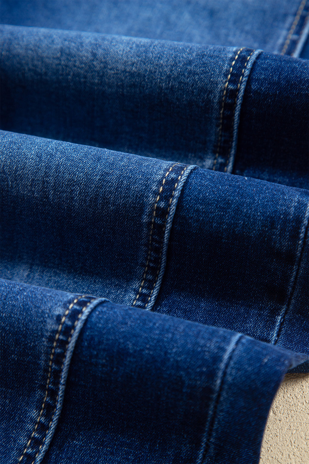 Sail Blue Raw Hem Turnup Loose Ankle-length Jeans