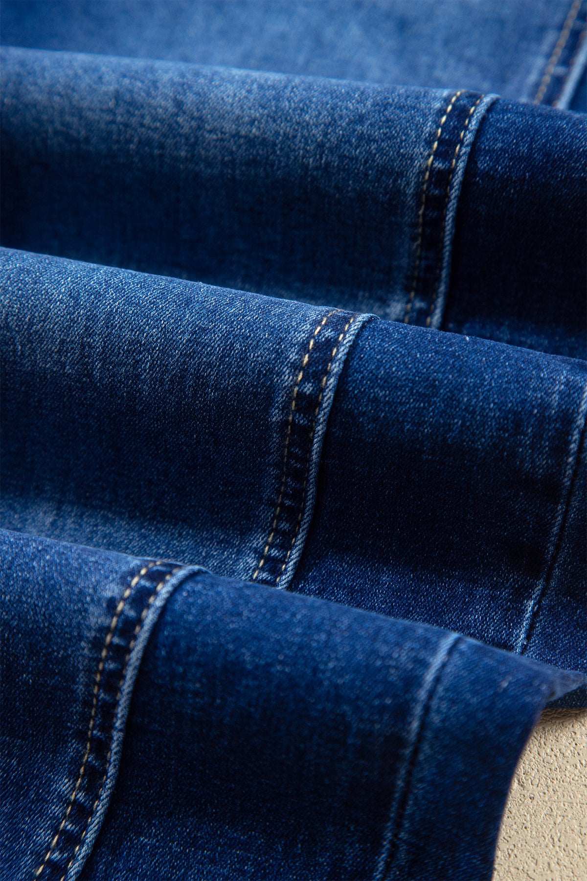Sail Blue Raw Hem Turnup Loose Ankle-length Jeans