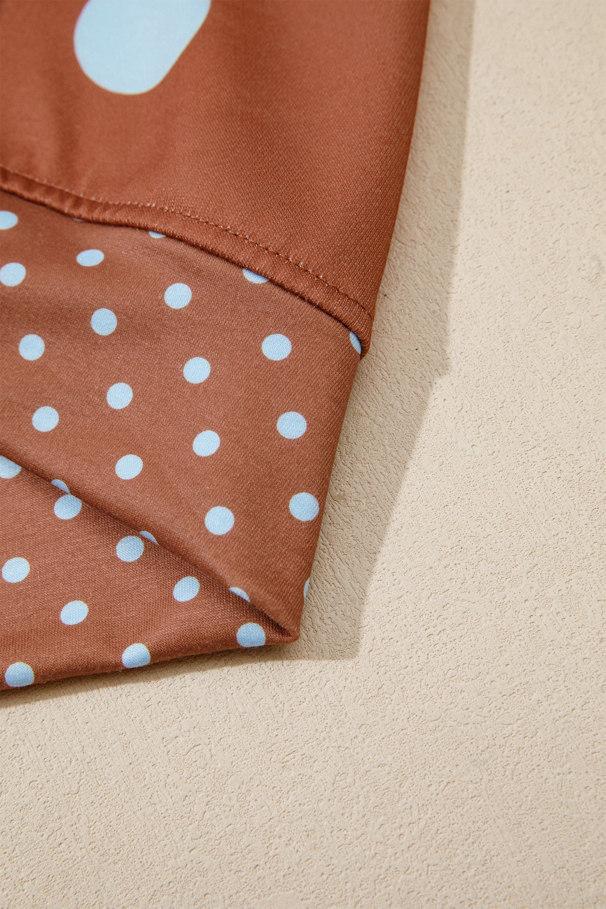 Red Polka Dot Print Contrast Detail Oversized Tunic Sweatshirt