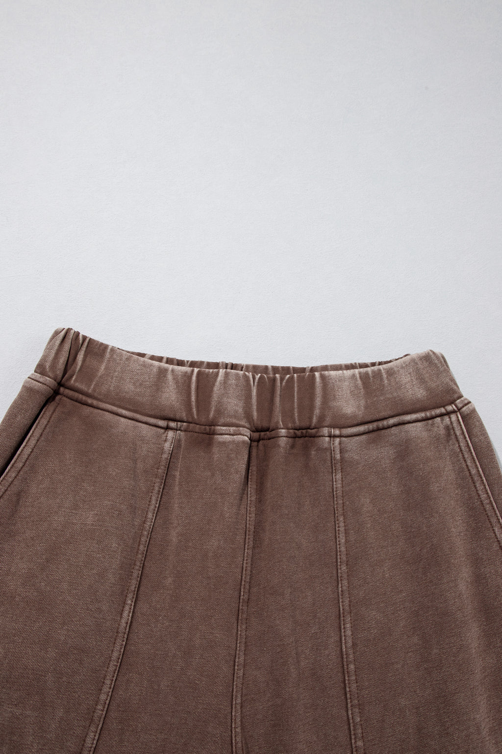Carbon Grey Mineral Wash Seam Detail Elastic Waist Barrel Pants