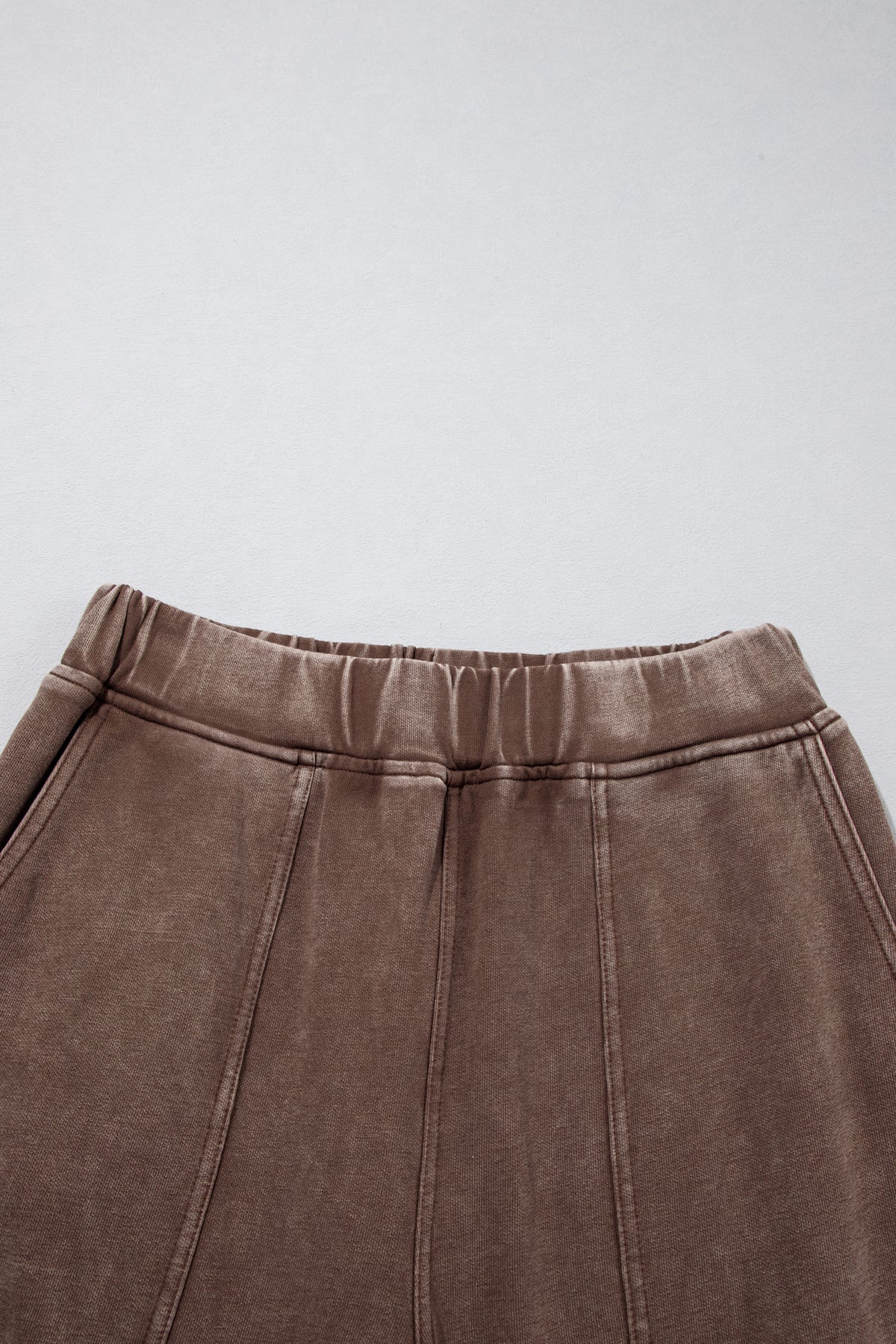 Carbon Grey Mineral Wash Seam Detail Elastic Waist Barrel Pants