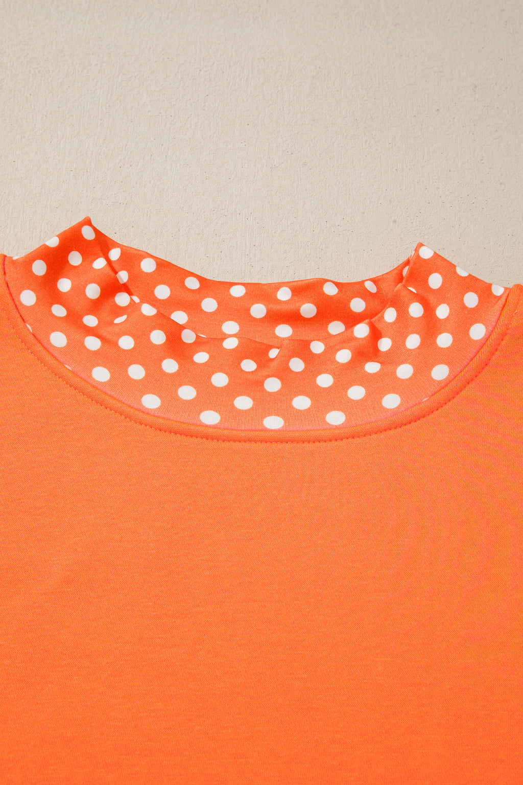 Dirty blue Polka Dot Patchwork Round Neck Plus Size Sweatshirt