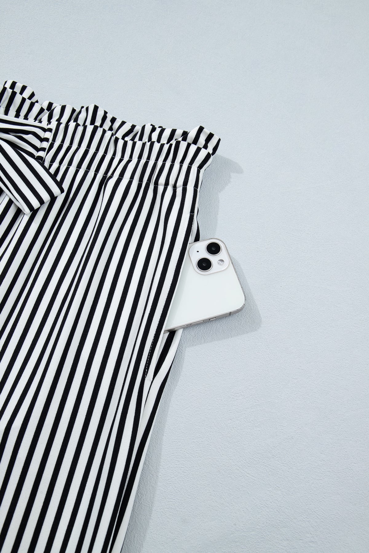 Black Stripe Plus Size Loose Straight Casual Pants
