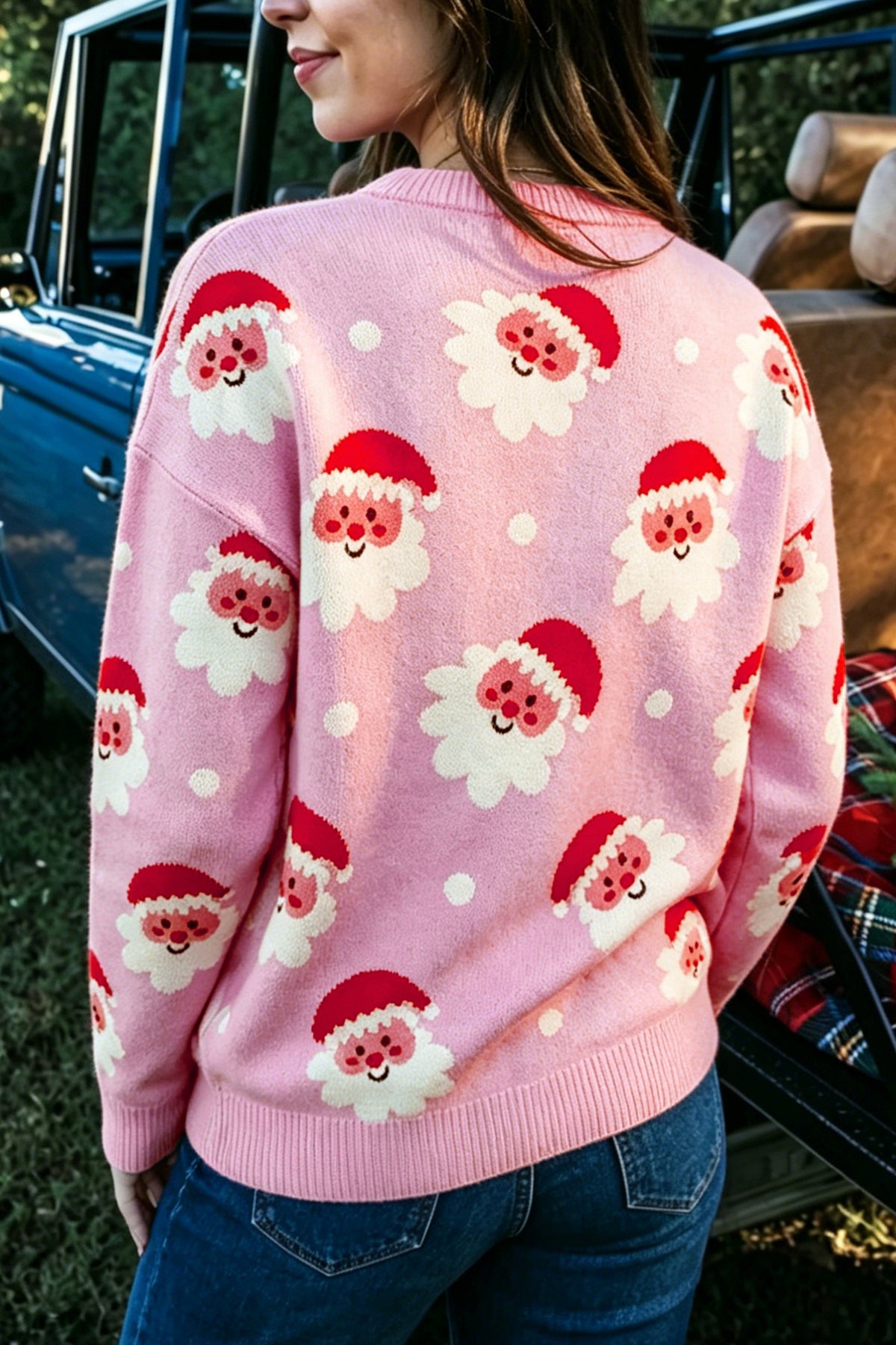 Cartoon Santa Pattern Sweater