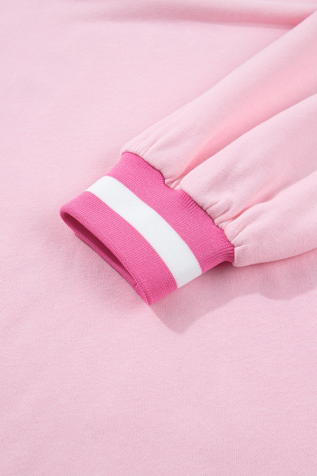 Pink Embroidered Tennis Pullover Sweatshirt