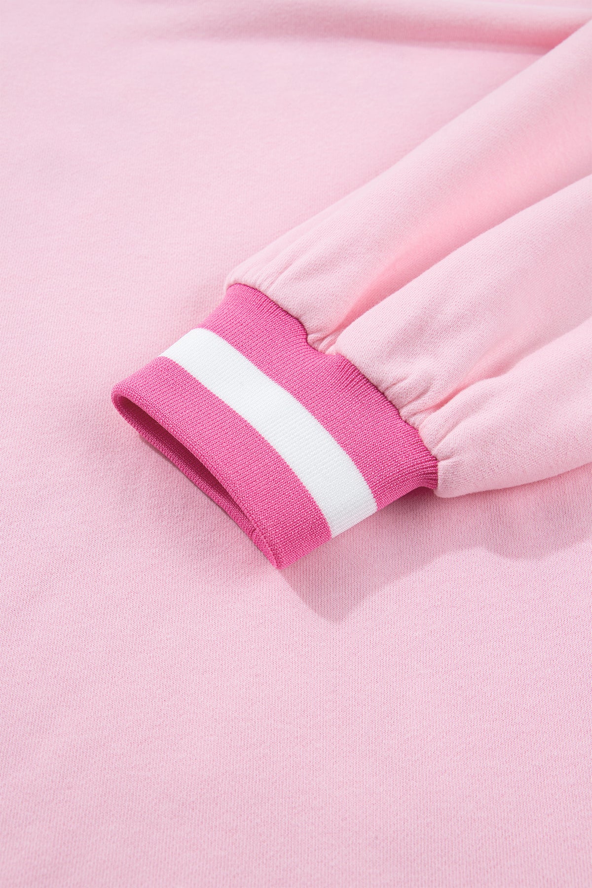 Pink Embroidered Tennis Pullover Sweatshirt