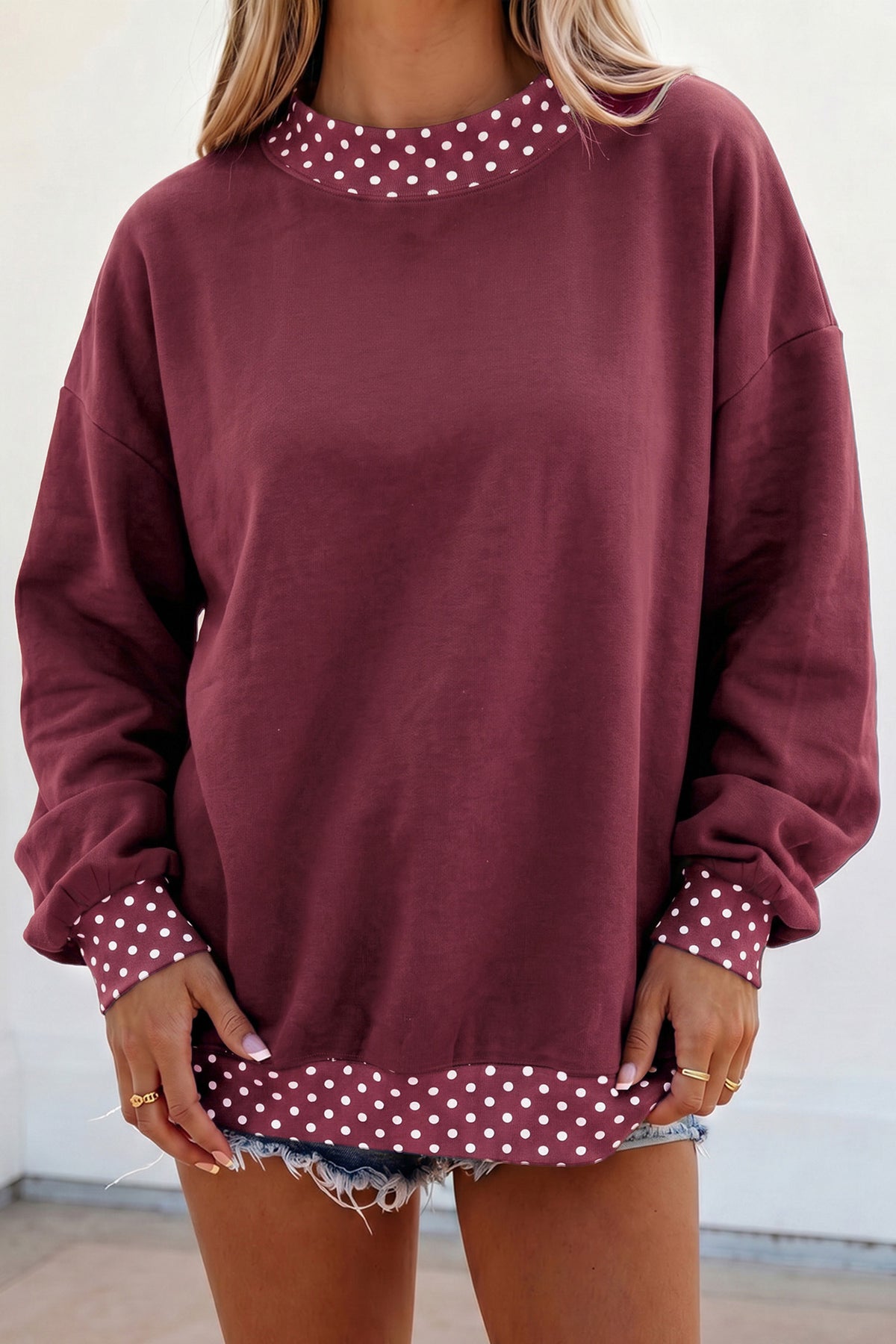 Pink Polka Dot Sweatshirt