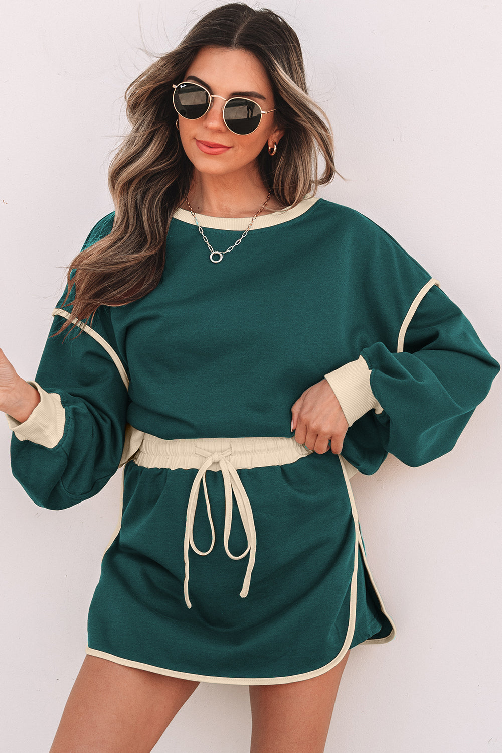 Color Contrast Skort Set