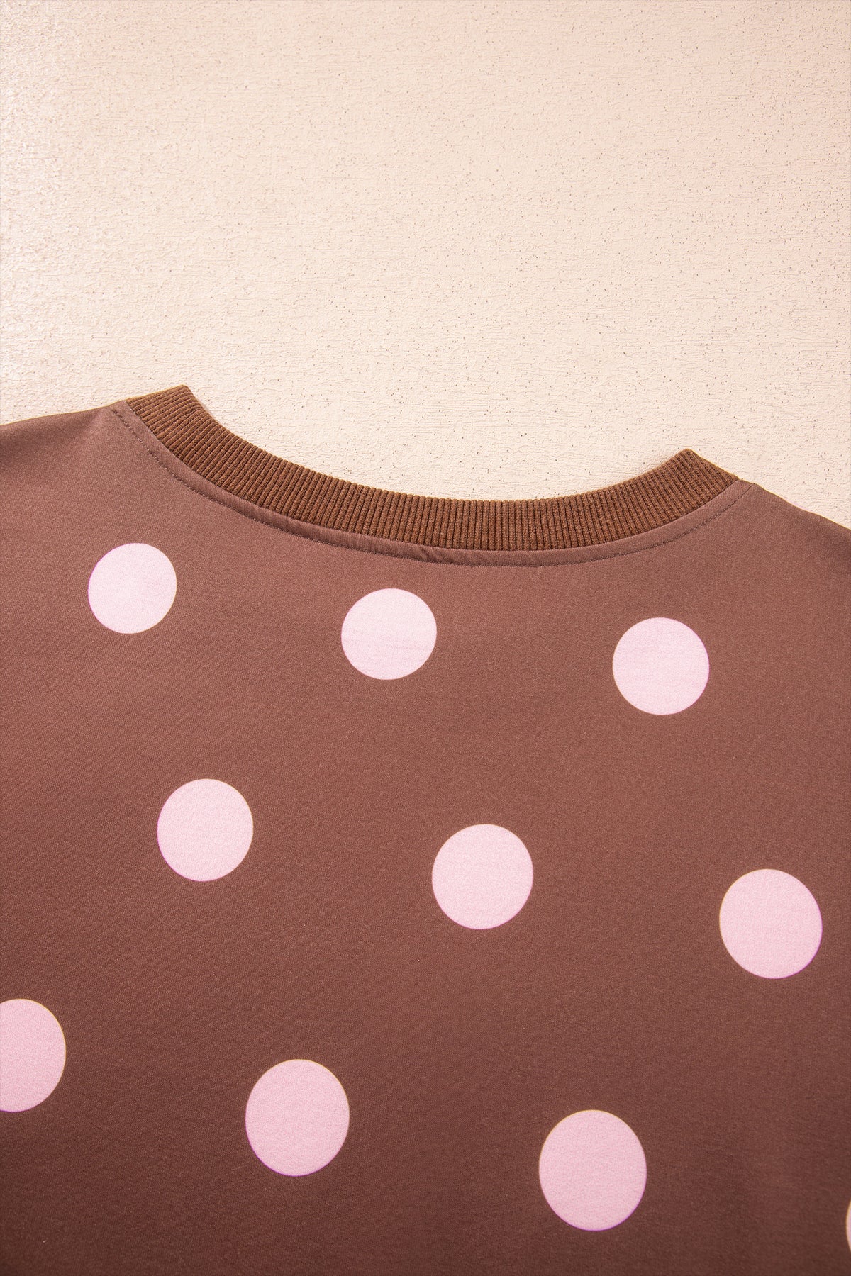 Pink Polka Dot Two Piece Set Long Sleeve Casual Skirt Set