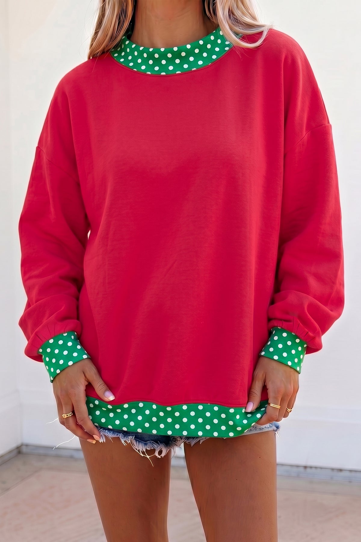 Pink Polka Dot Sweatshirt