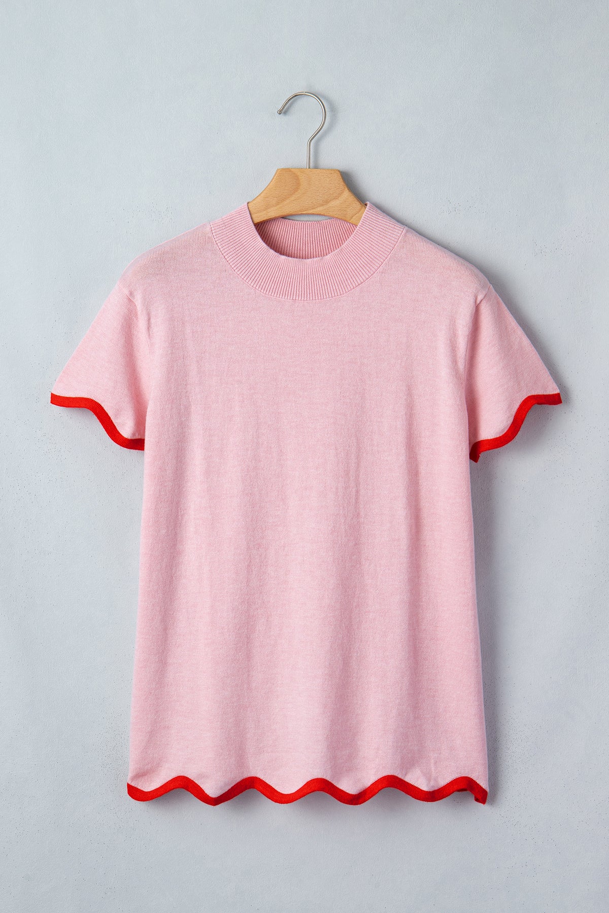 Pink Short Sleeve Sweater