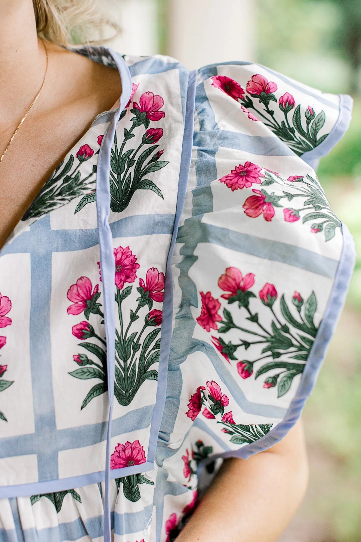 Pink Floral Flutter Top
