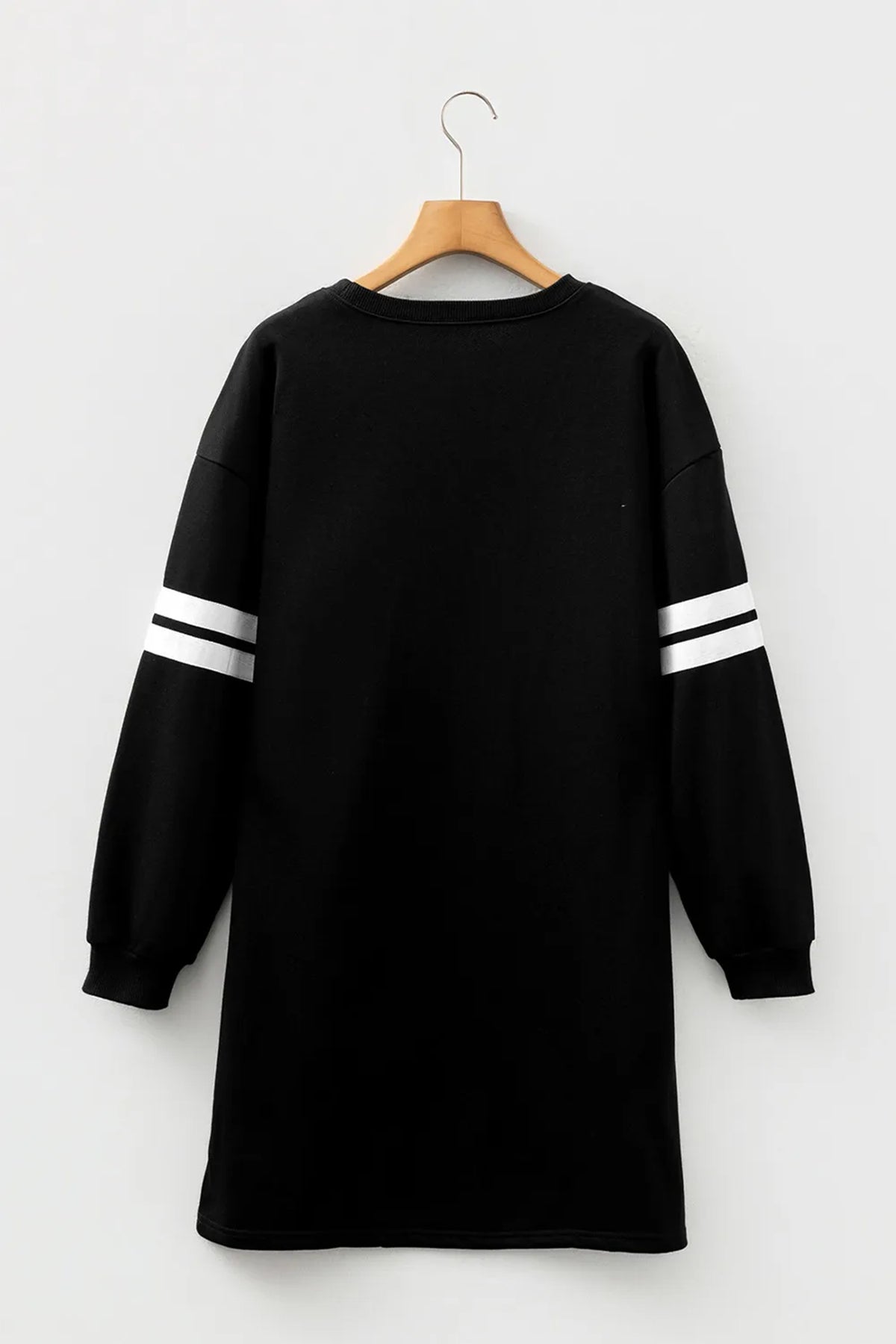 Black Sequin Ghost Halloween Sweatshirt Dress