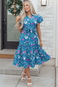 Blue Floral Long Dress