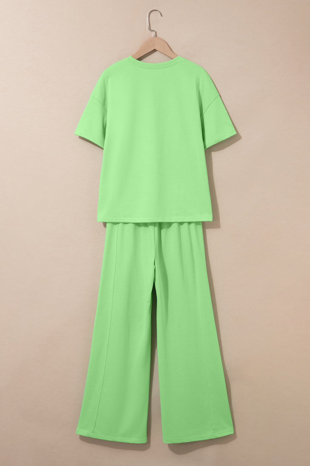Sachet Pink Solid Pocketed Casual Pants 2pc Set