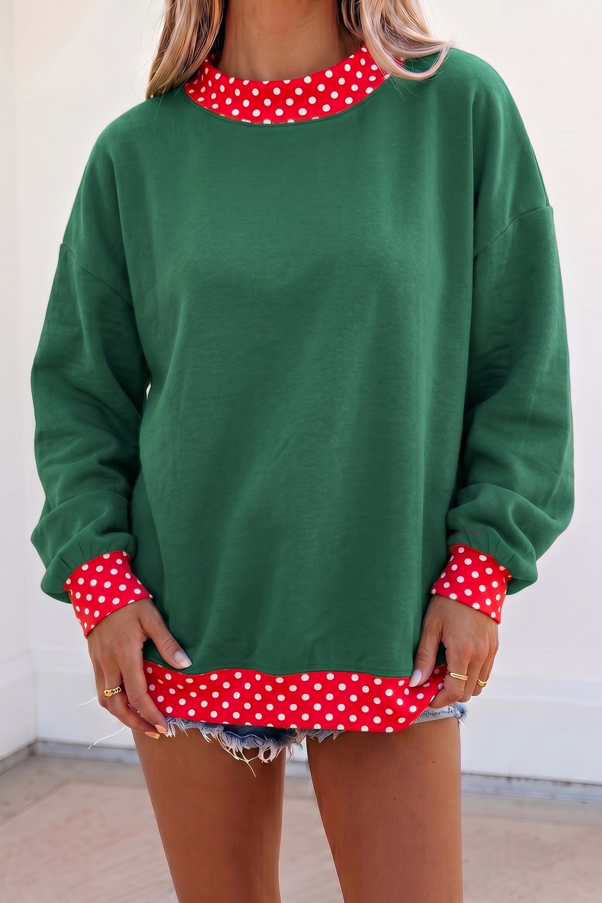 Pink Polka Dot Sweatshirt
