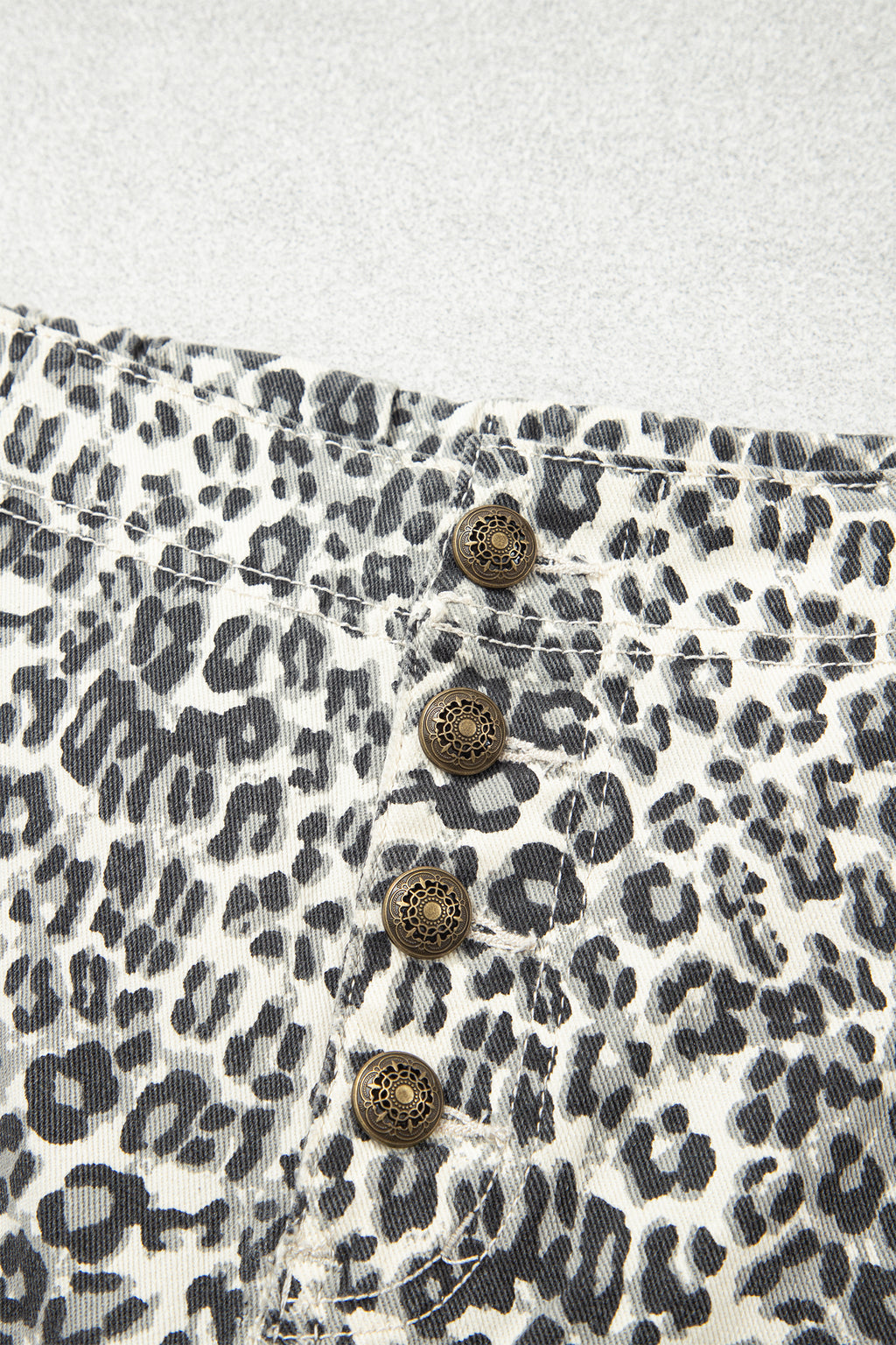 Brown Leopard Print Rainbow Striped Loose Jogger Jeans