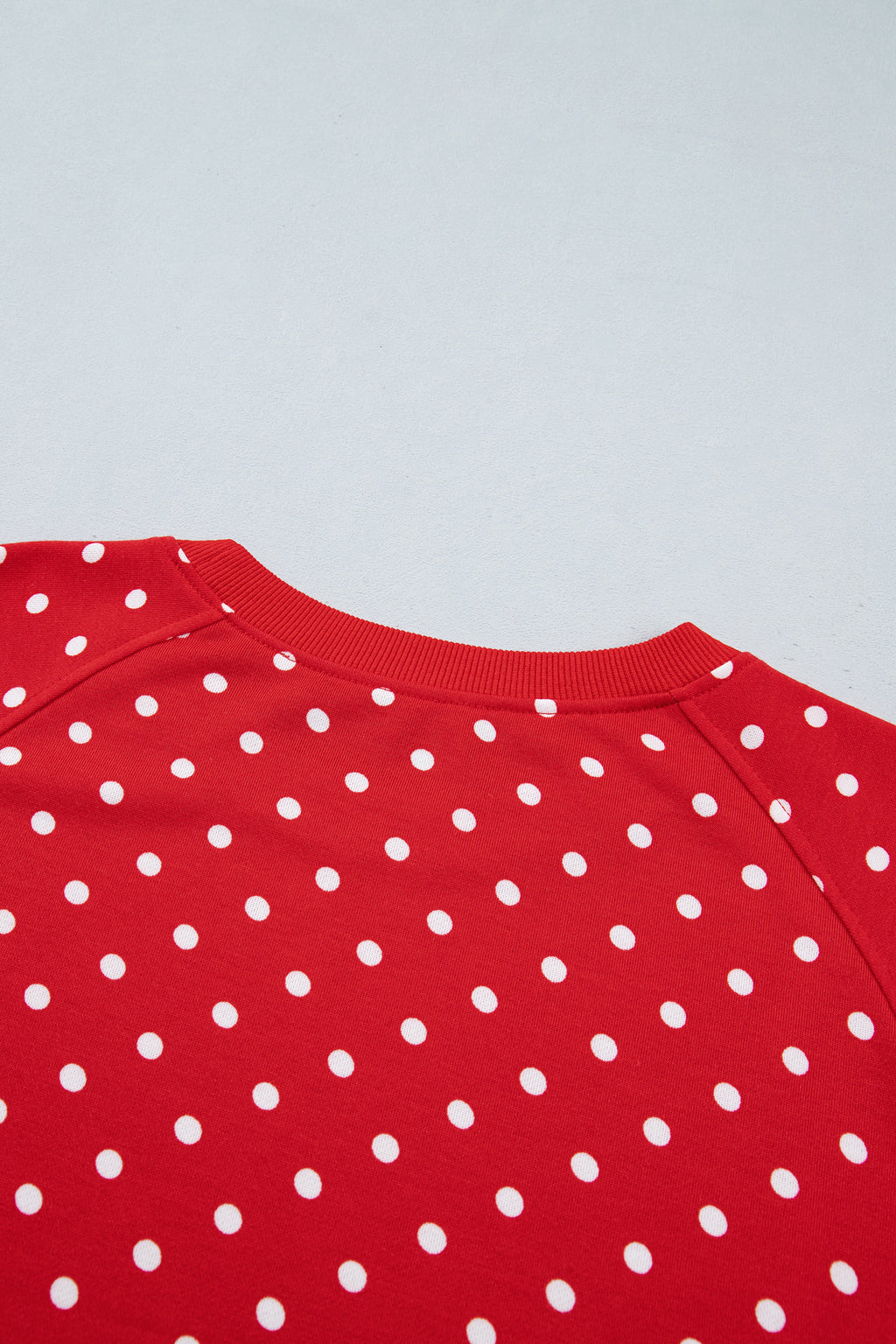Red Polka Dot Drawstring Wide Leg Long Sleeve Top Pant Set