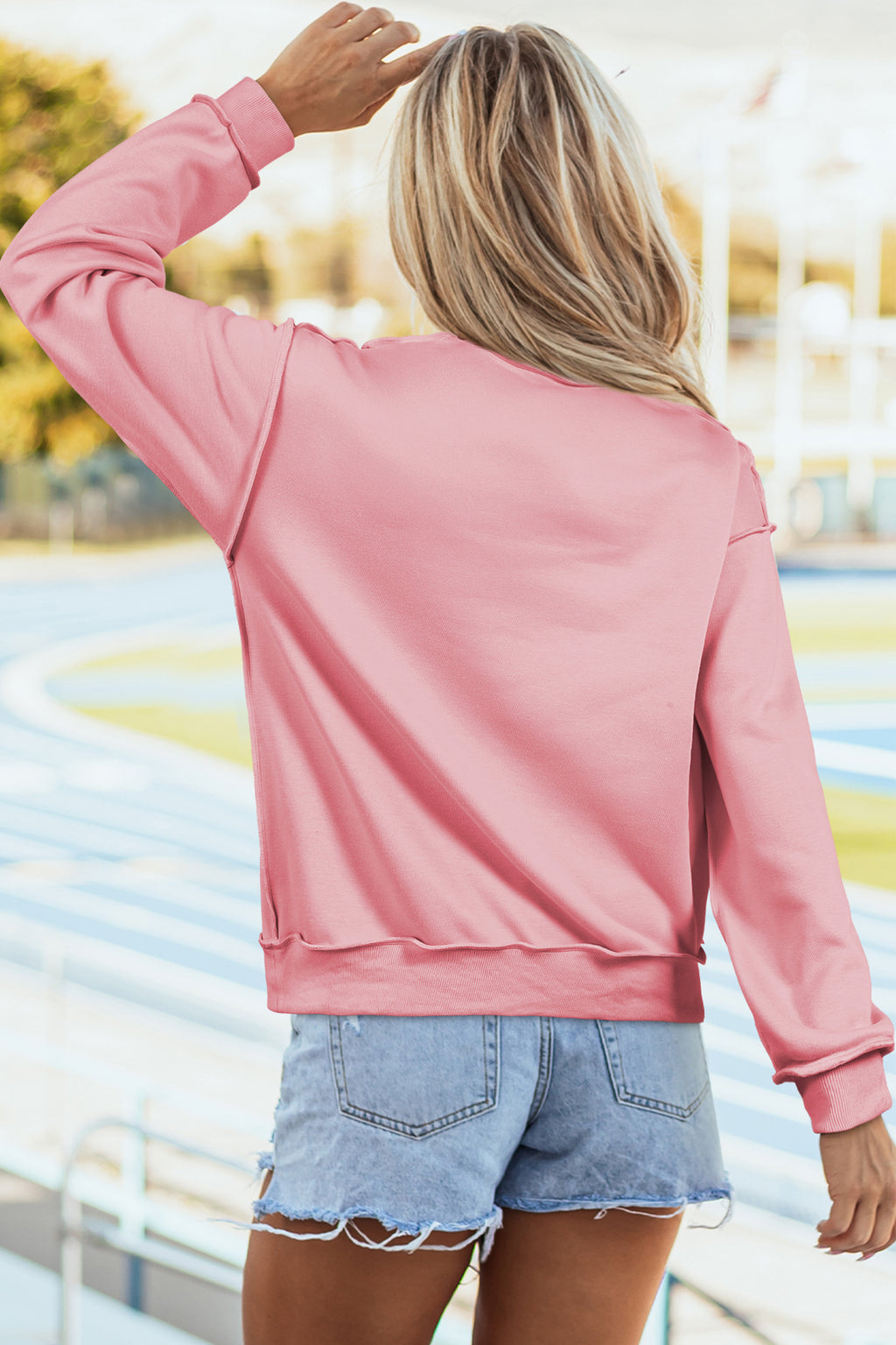 Light Pink WWJD/ AMEN Double Side Printed Reversible Sweatshirt