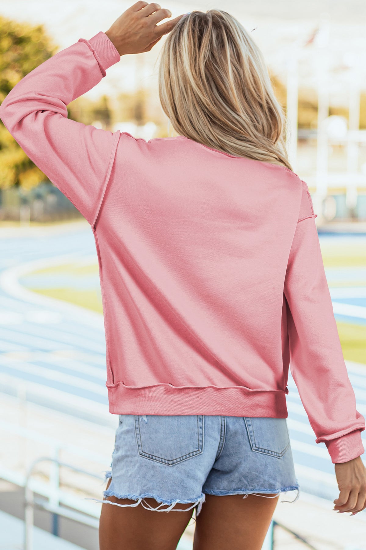 Light Pink WWJD/ AMEN Double Side Printed Reversible Sweatshirt