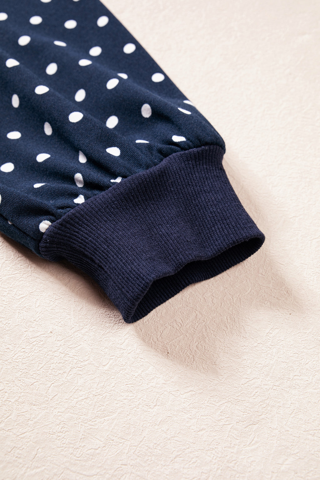 Red Polka Dot Drawstring Wide Leg Long Sleeve Top Pant Set