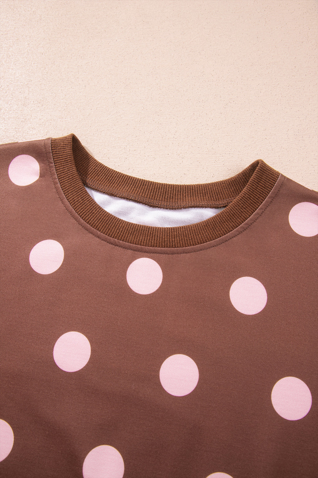 Pink Polka Dot Two Piece Set Long Sleeve Casual Skirt Set
