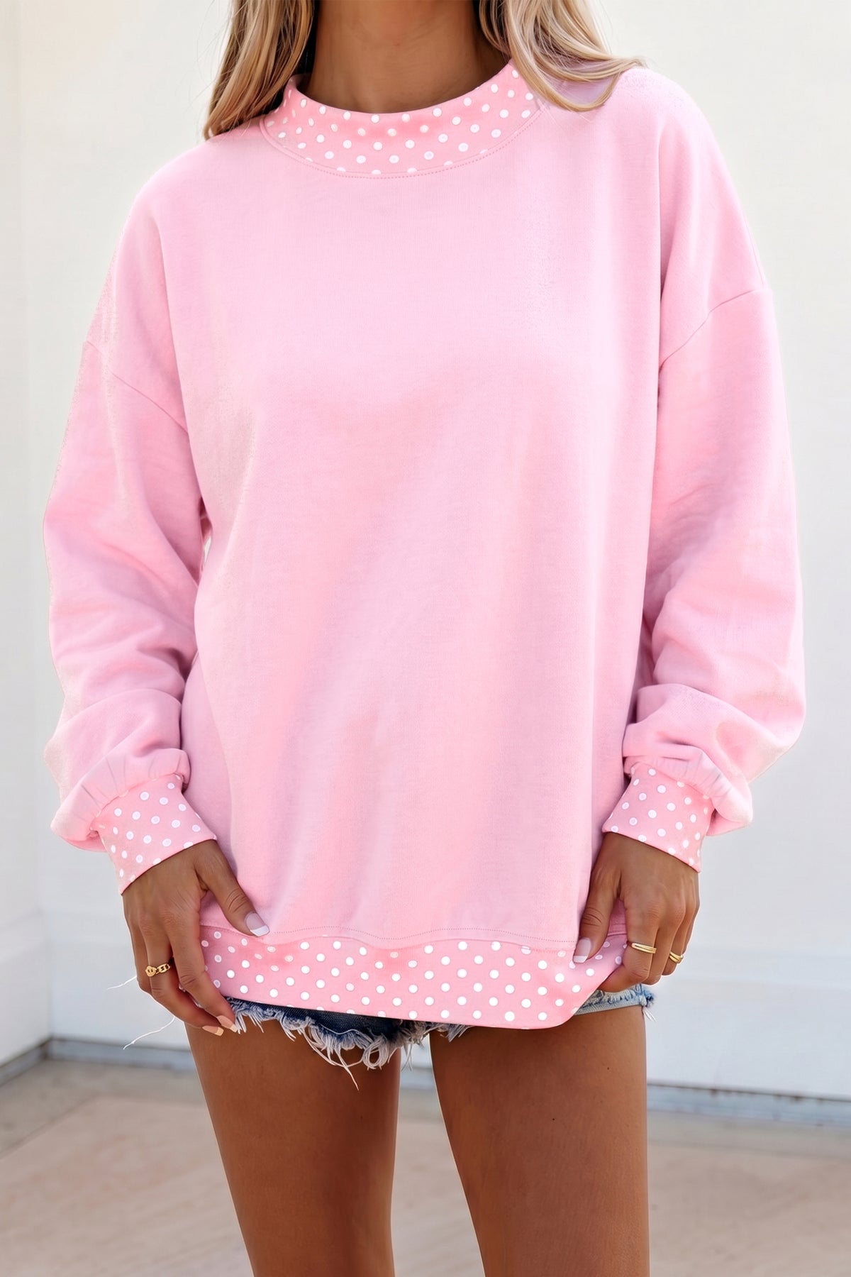 Pink Polka Dot Sweatshirt